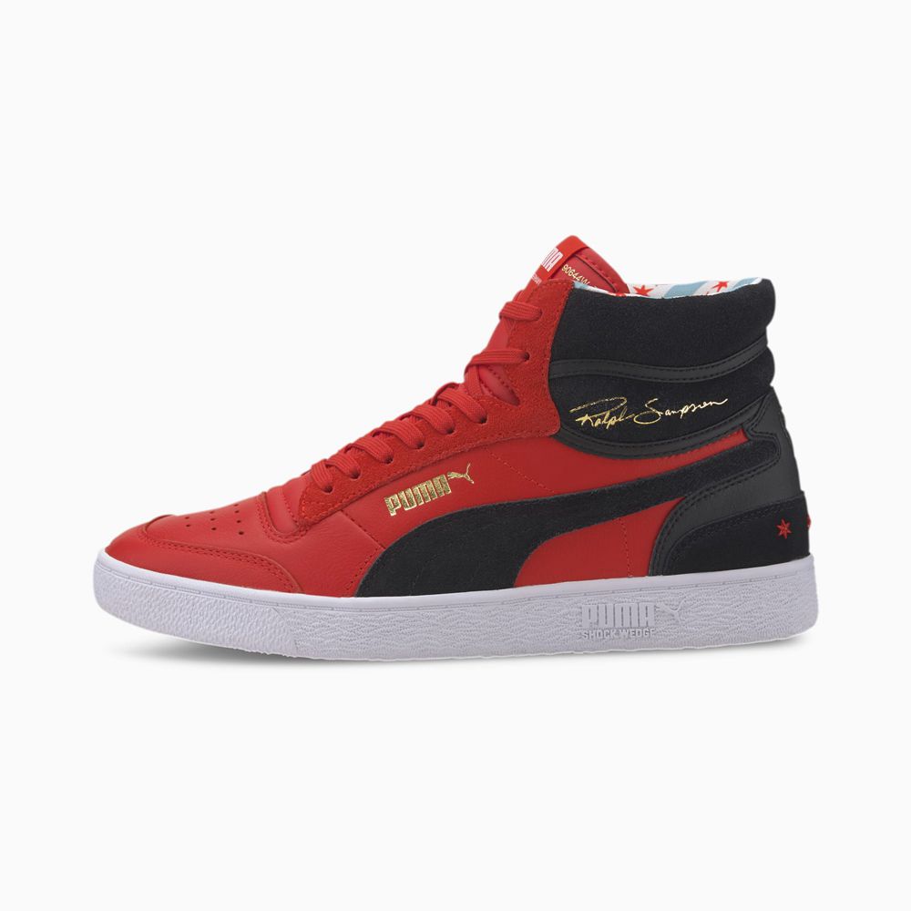 Puma Ralph Sampson Mid Cut Chicago Férfi Kosárlabda Cipő - Piros ( Hungary - TFIGH5346 )